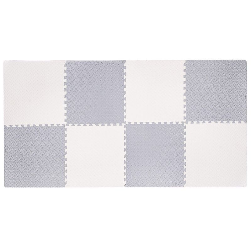 Foldbar legetæppe til børn Springos 230 x 120 cm puslespil i EVA-skum, cremegrå, 1 stk.