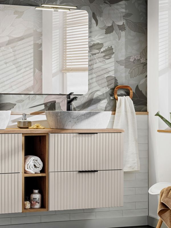 Badeværelsesmøbelsæt Bella Beige med Vask Beige | 5907600452275