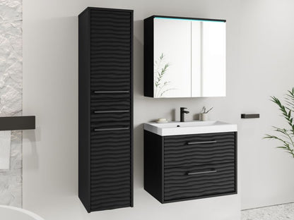 Badeværelsessæt Canavas I 60x35 cm Sort Grafit/Sort Bølge 5903211334825
