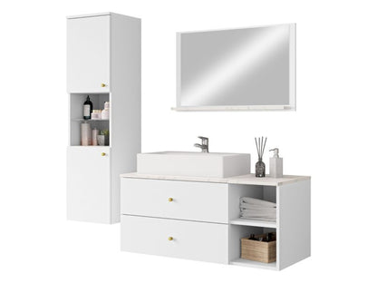 Badeværelsessæt Kertos II Hvid Mat/Marmor 100x45 cm