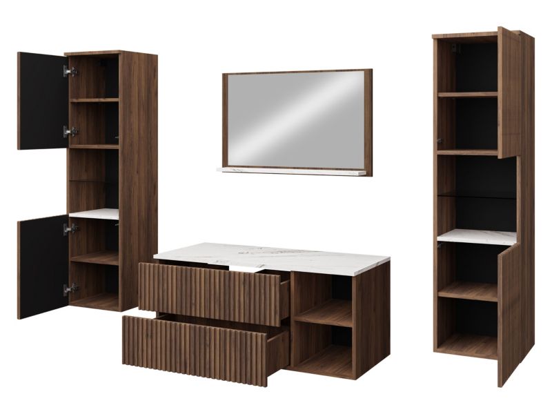 Badeværelsessæt Kertos Ryfel III 100 cm Sandbeige / Cremona Eg 1 sæt