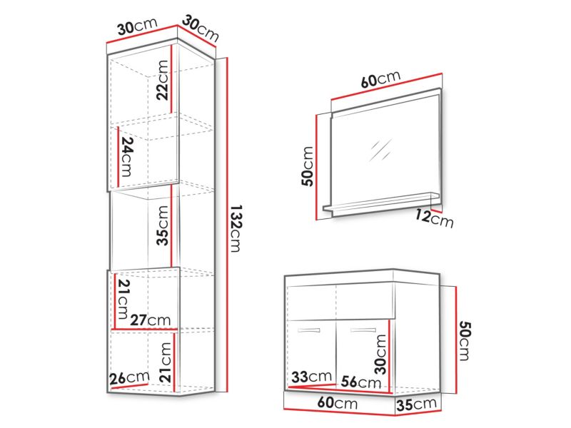 Badeværelsessæt Montreal 60 cm Kashmir Beige 1 sæt