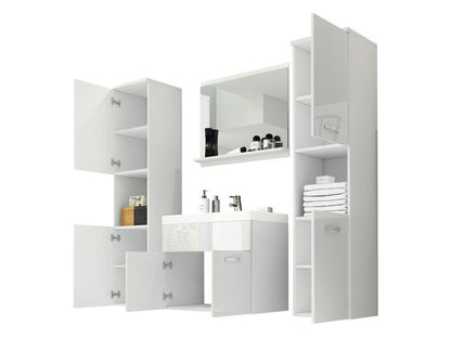 Badeværelsessæt Montreal XL Hvid/Hvid Højglans 60x132x30 cm
