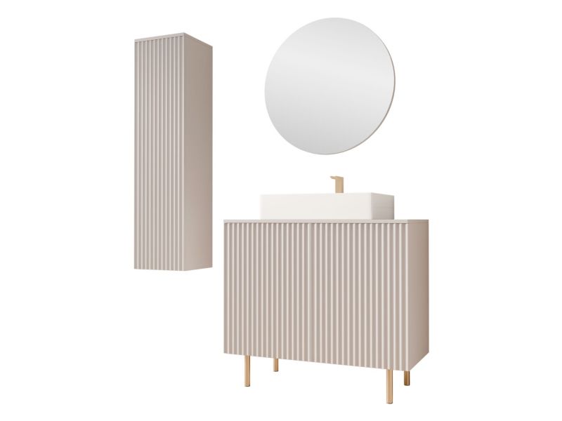 Badeværelsessæt Nubia II Beige 87 cm med Vask