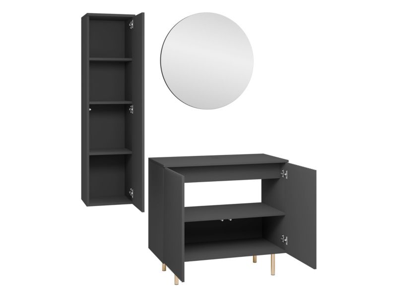 Badeværelsessæt Nubia II Beige 87 cm med Vask