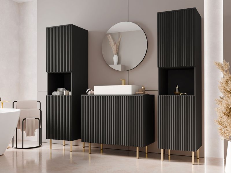 Badeværelsesmøbelsæt Nubia VI 87x175 cm Sort | 5903211428722