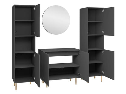 Badeværelsesmøbelsæt Nubia VI Beige med Spejl og Vask 87 cm