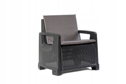Meble Ogrodowe Corciano Paradiso Sofa stolik kawowy + 2 fotele Antracyt 2 osobowy zestaw 1szt.