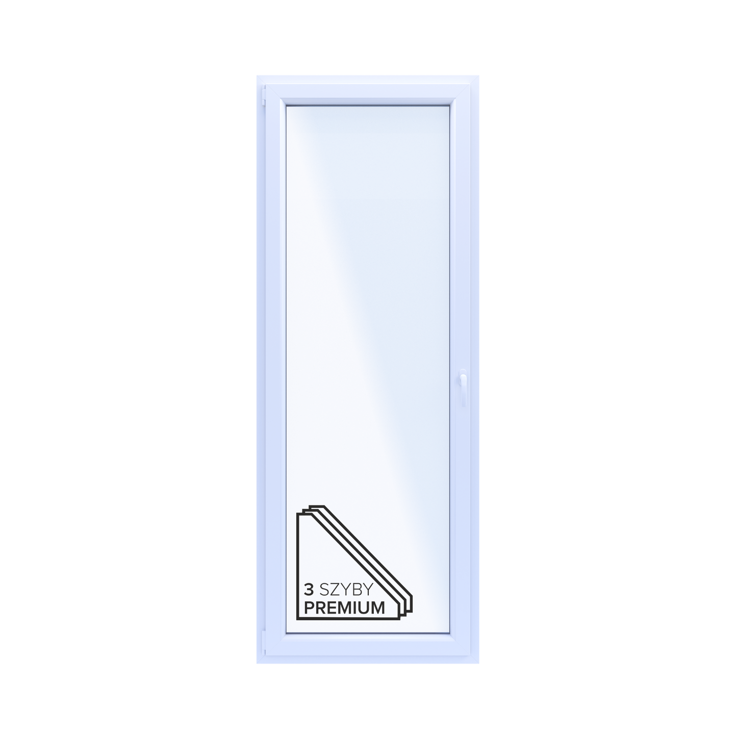 PVC Vindue 3-lags Altandør 85/OB8 Hvid 86,5x229,5 cm Indadgående Venstre