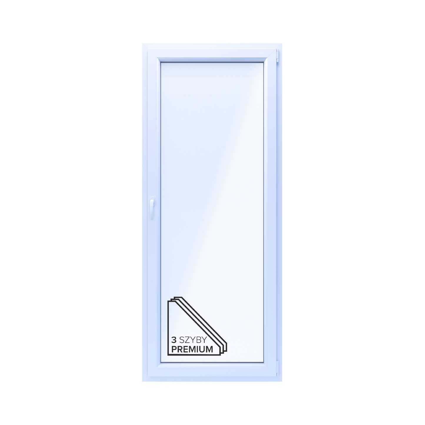 PVC vindue 3-lags altan 85/OB3 hvid 86,5x209,5 cm højre indadgående