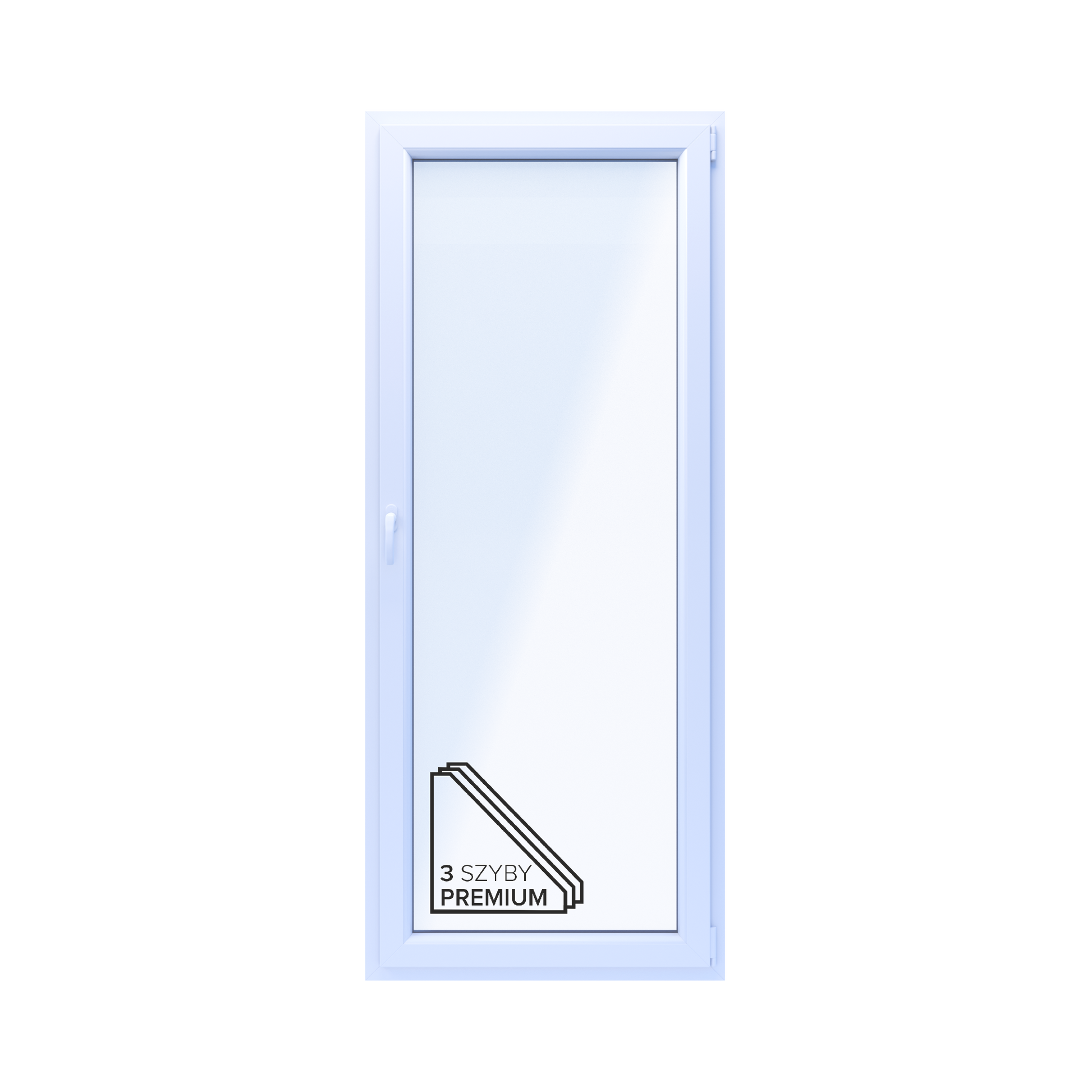 PVC vindue 3-lags altan 85/OB3 hvid 86,5x209,5 cm højre indadgående