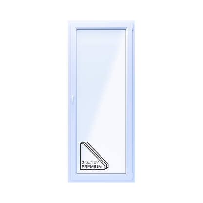 PVC vindue 3-lags altan 85/OB3 hvid 86,5x209,5 cm højre indadgående
