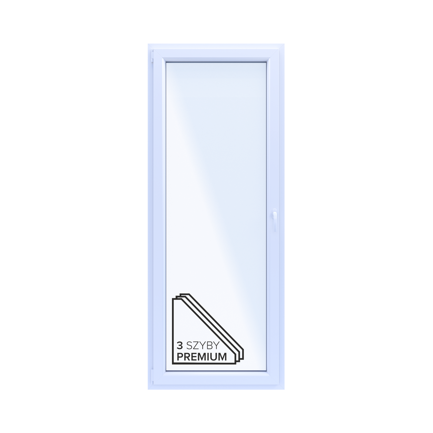 PVC vindue 3-lags altan 85/OB6R hvid 865x2195 mm indadgående venstre