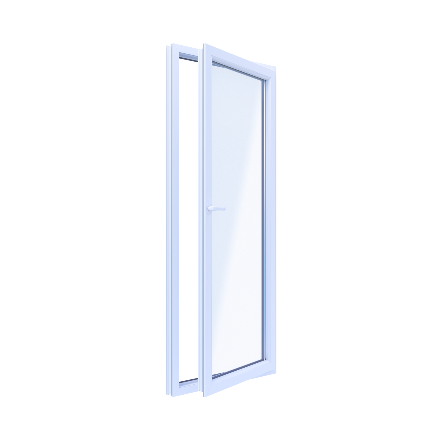 PVC Balkondør 3-lags OB8 Hvid 86,5x209,5 cm Indadgående Højre TROCAL 76AD