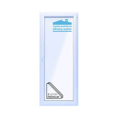 PCV Vindue 3-lags Facade OB5 Hvid 865x2195 mm Indadgående Højre TROCAL 76AD