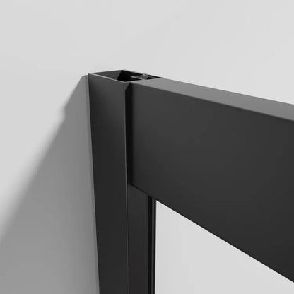 Halvrund brusekabine 80x80 cm mat sort med lav bund – Arkell