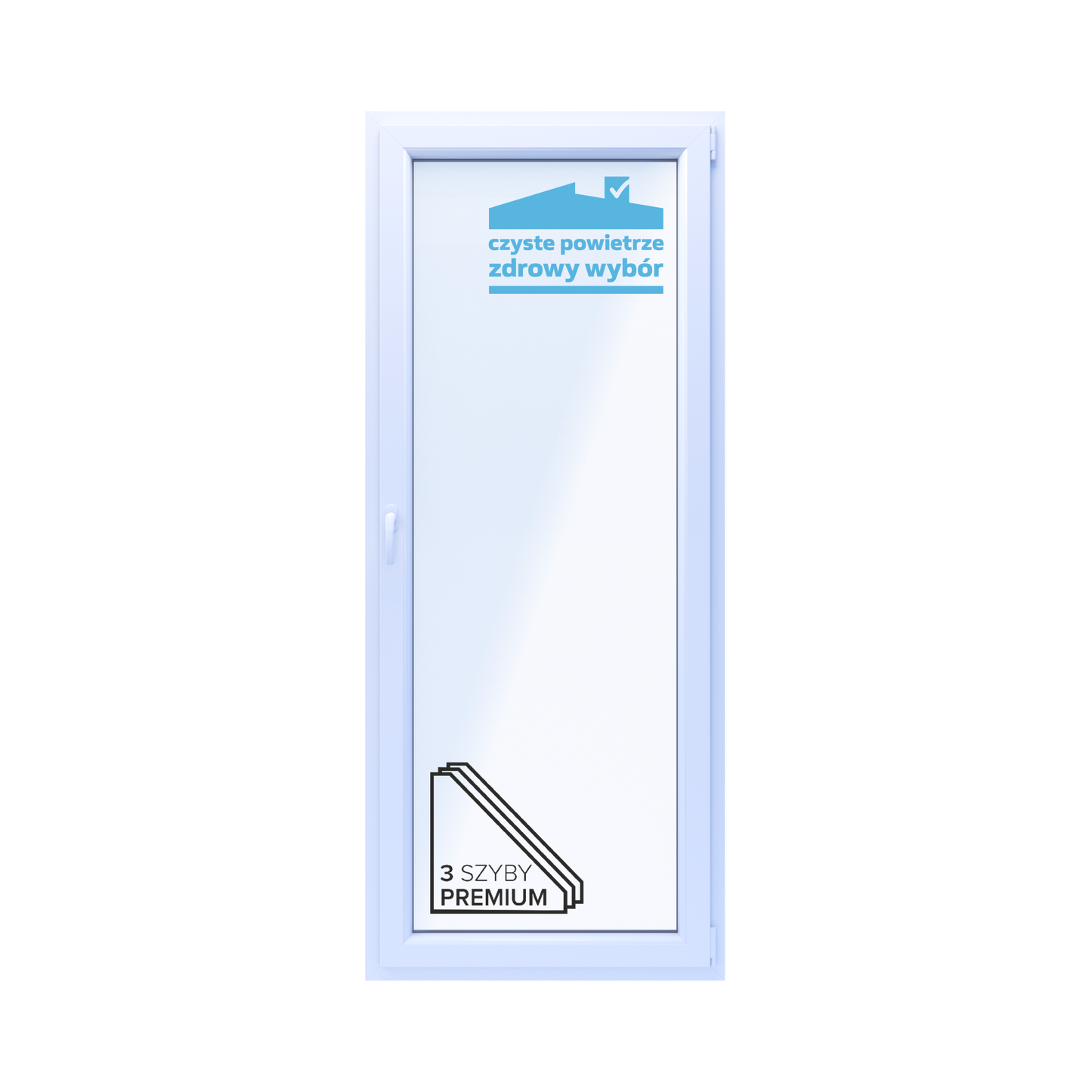 PVC Balkondør 3-lags OB8 Hvid 86,5x209,5 cm Indadgående Højre TROCAL 76AD