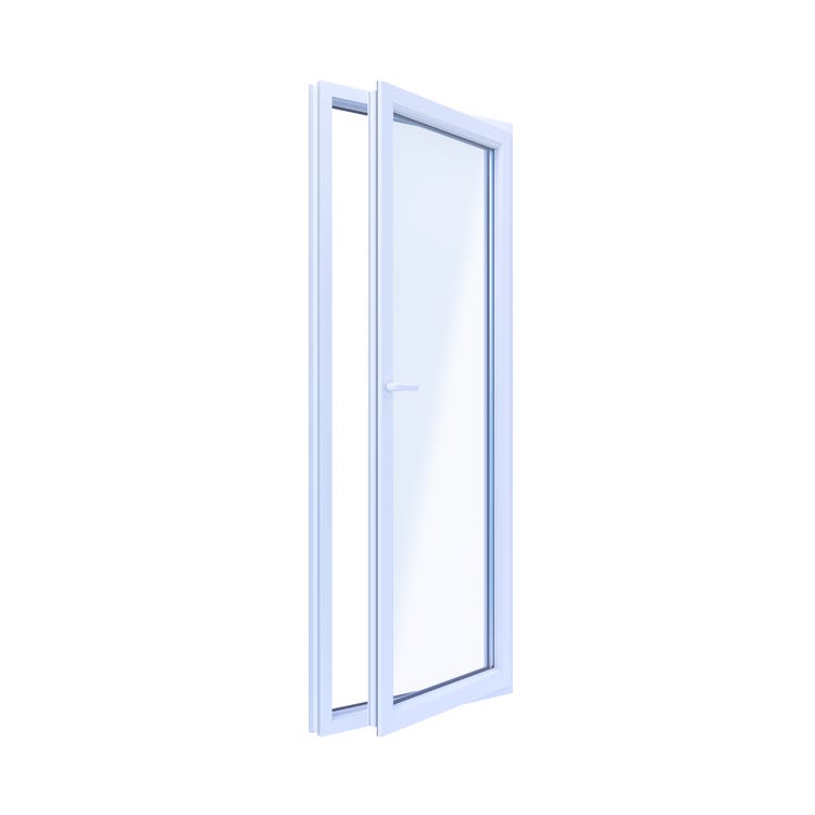PVC vindue 3-lags altan 85/OB3 hvid 86,5x209,5 cm højre indadgående