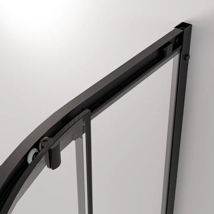 Halvrund brusekabine 80x80 cm mat sort med lav bund – Arkell