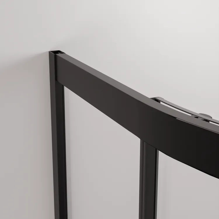 Halvrund brusekabine 80x80 cm mat sort med lav bund – Arkell