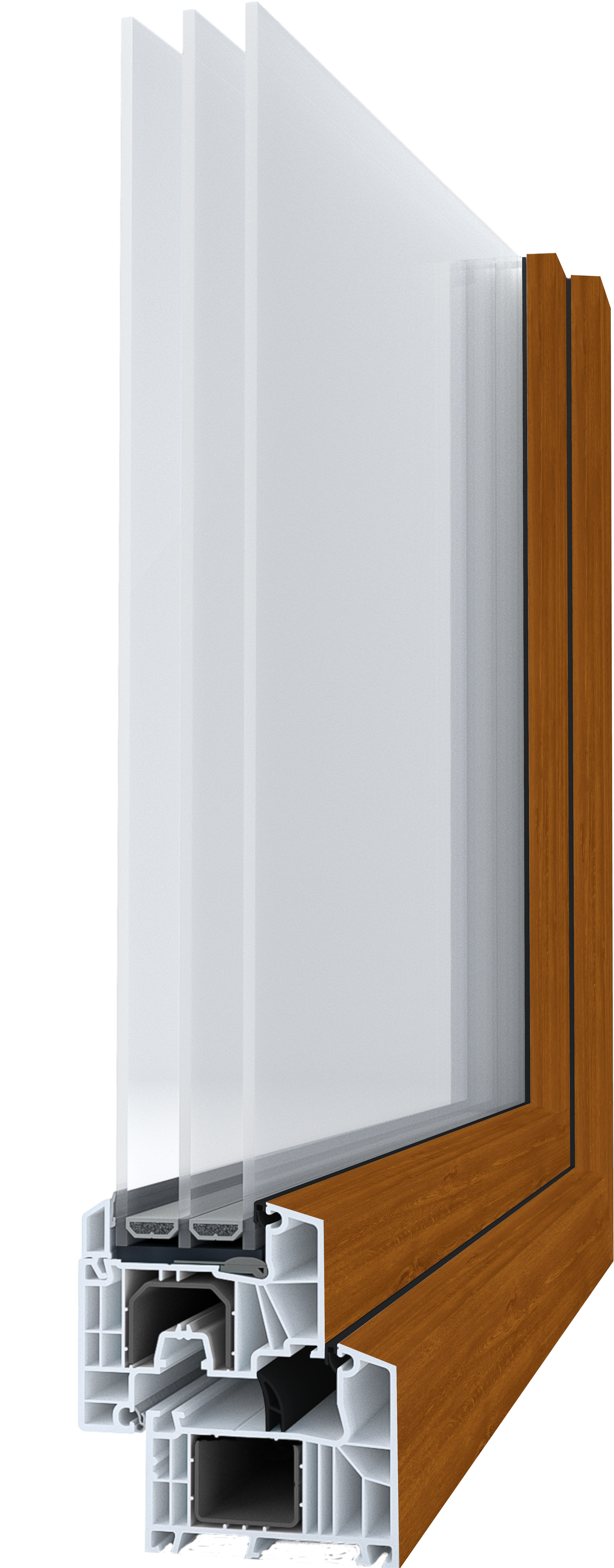 PCV Altandør 3-lags MD85 OB7 Gylden Eg 865x2295 mm