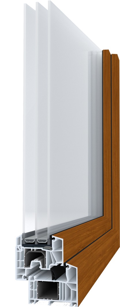 PCV Altandør 3-lags MD85 OB7 Gylden Eg 865x2295 mm