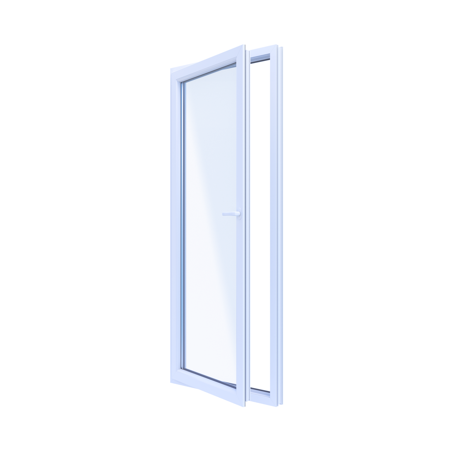 PCV Balkonvindue OB4 R 86,5x209,5 cm Hvid Indadgående Venstre