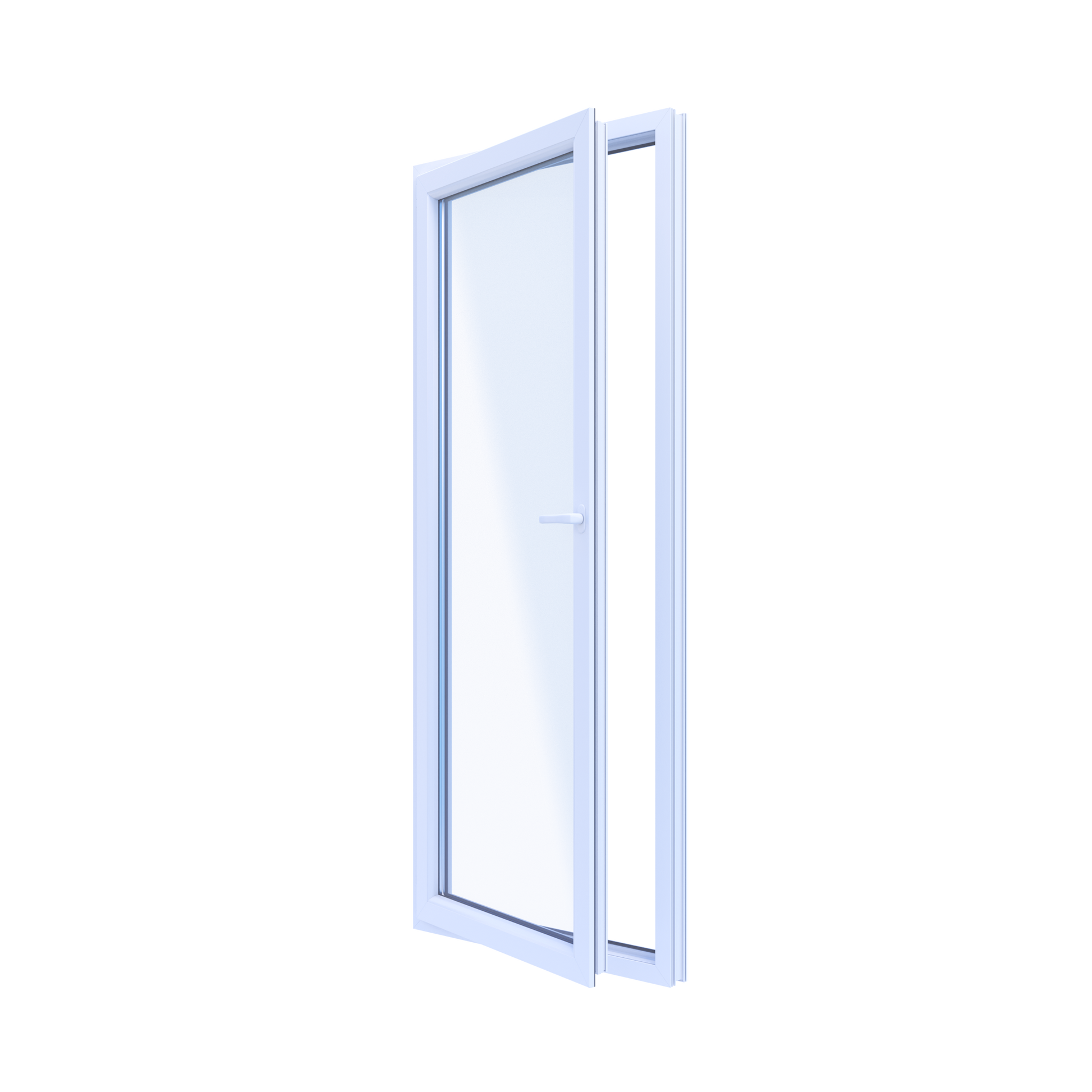 PCV Balkonvindue OB4 R 86,5x209,5 cm Hvid Indadgående Venstre