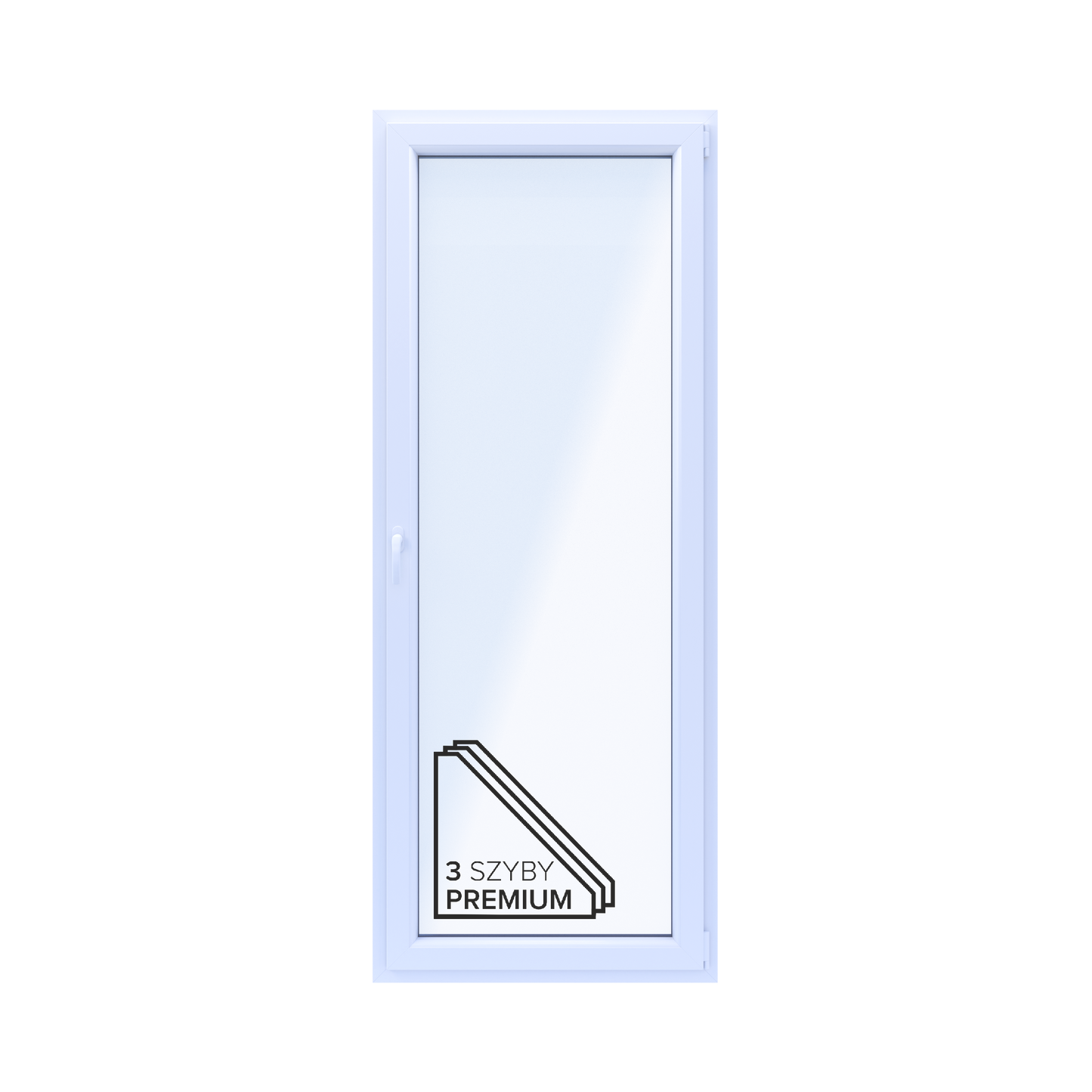 PVC Vindue 3-Lags Altandør 5/OB5 Hvid 86,5x219,5 cm Indadgående Højre