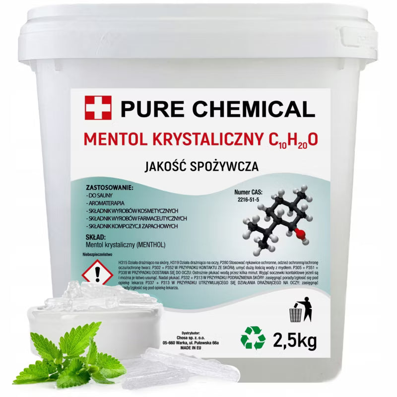 Menthol Krystaller 2,5 kg Transparent