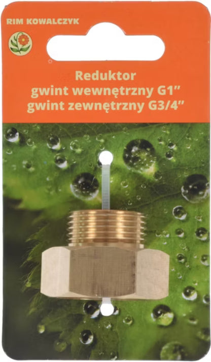 Messing Reduktion Muffe 1" x Nippel 3/4"