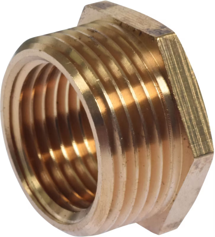 Messing Reduktionsmuffe Indvendig Gevind 1/2" x Udvendig Gevind 3/4"