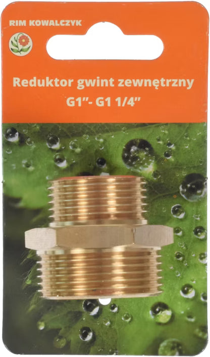 Messing Reduktionsstykke Udvendigt Gevind 1" - 1 1/4"