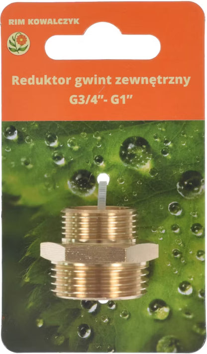 Messing Reduktionsstykke Udvendigt Gevind 3/4" - 1"