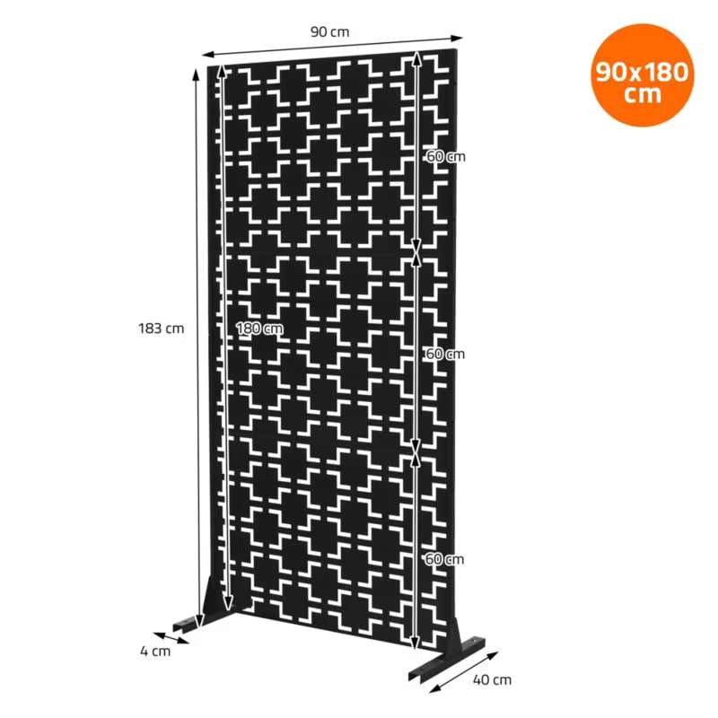 Metalhegn Milano 90x180 cm Sort Stål