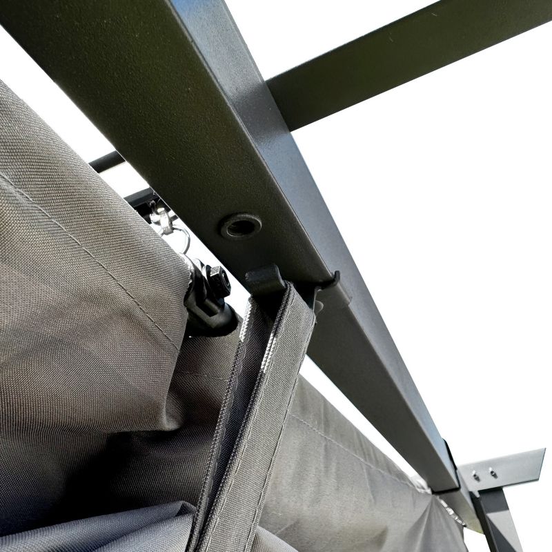 Metalpergola 3x4 m Grå Indtrækkelig Markise