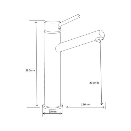 Mexen Eri Høj Vaskebatteri i krom 28 cm, 1 stk.
