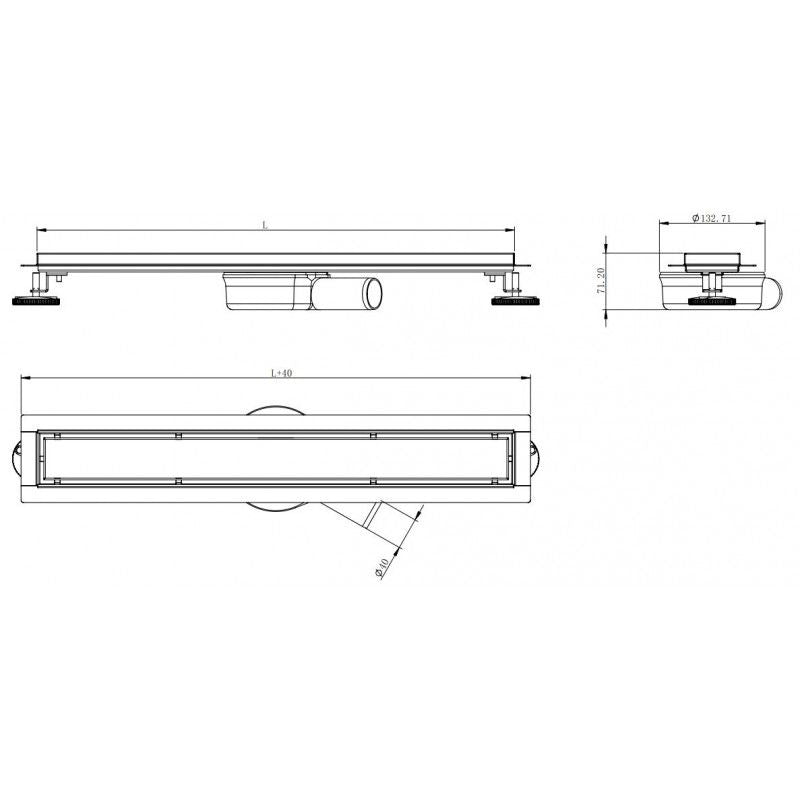 Mexen Flat inox lineært afløb 80 cm, 1 stk.