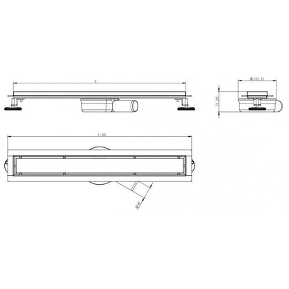 Mexen Flat inox lineært afløb 80 cm, 1 stk.