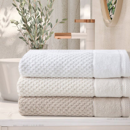 Badehåndklæde 50 x 90 cm Beige Bomuld 500 GSM