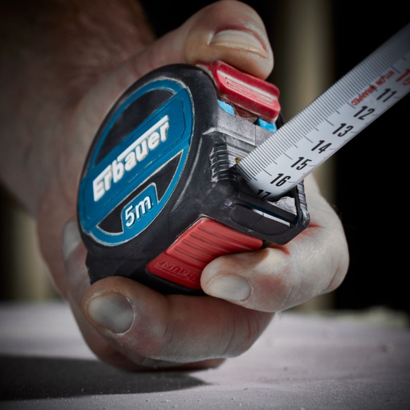Erbauer 5 m sammenrulleligt målebånd