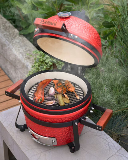 Mini Kamado Kulgrill 54x35x48 cm Keramisk Rød
