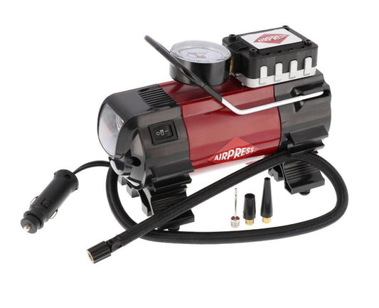 Mini bilkompressor Airpress 12V 7 bar 0,19 HK/0,14 kW 27 l/min oliefri uden tank 1 stk.