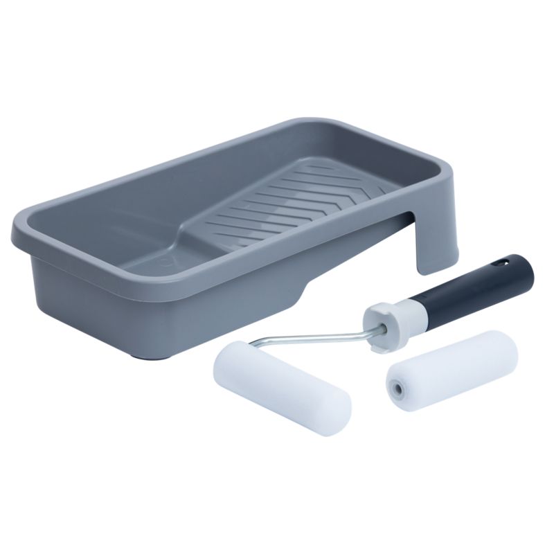 GoodHome mini-malersæt med bakke, 4 dele