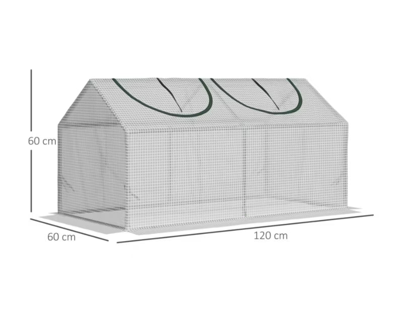 Minidrivhus 119x60x60 cm Hvid