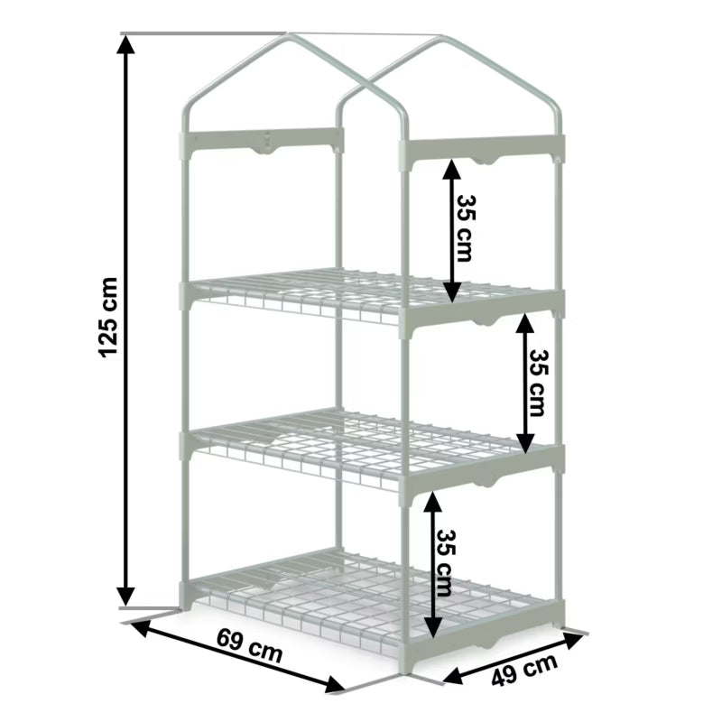 Minidrivhus 125x69x49 cm Transparent