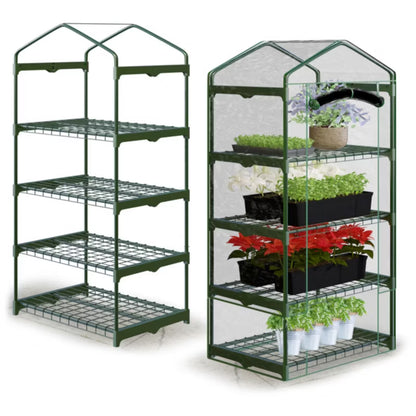 Minidrivhus 160x70x50 cm Transparent med 4 Hylder