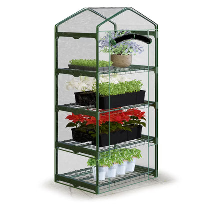 Minidrivhus 160x70x50 cm Transparent med 4 Hylder