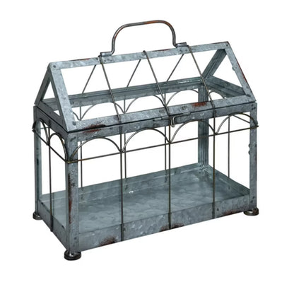 Minidrivhus 29x15,5x26 cm Grå Metal
