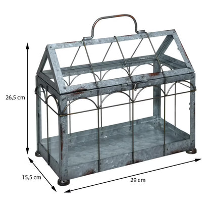 Minidrivhus 29x15,5x26 cm Grå Metal